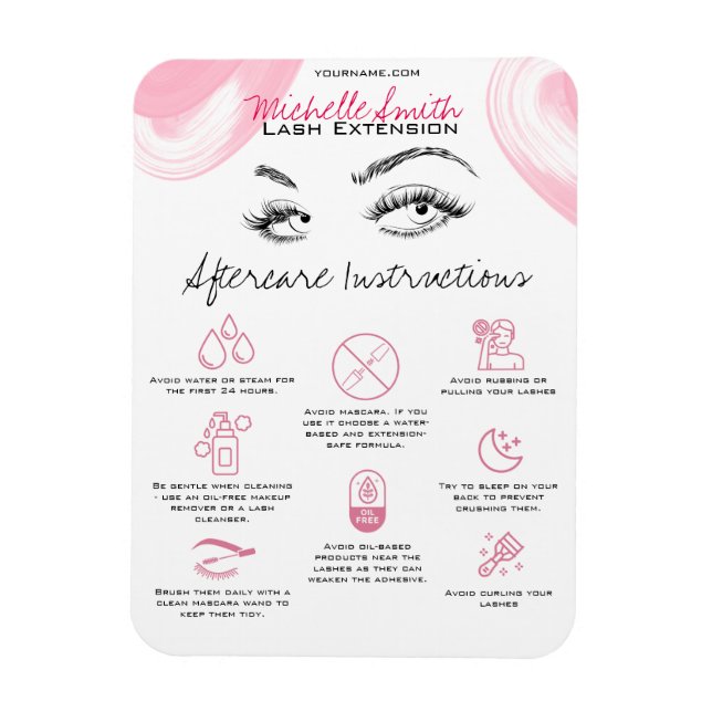Lash-tillägg Makeup Aftercare Instructions ikon Magnet (Vertikal)