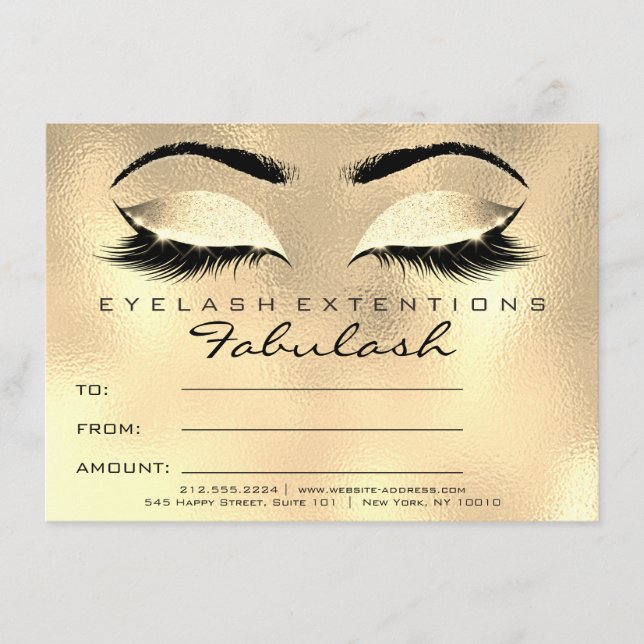 Lash  Waxing Makeup Certificate Gift SPA (Framsida)