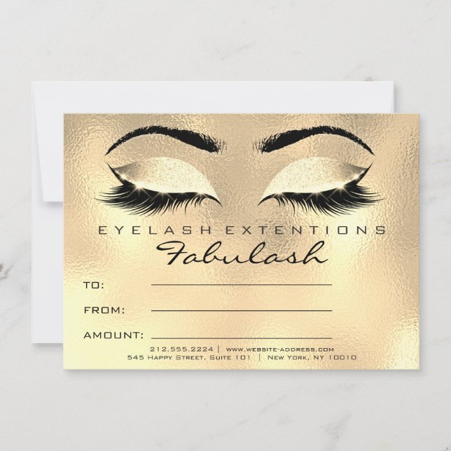 Lash  Waxing Makeup Certificate Gift SPA (Framsida)