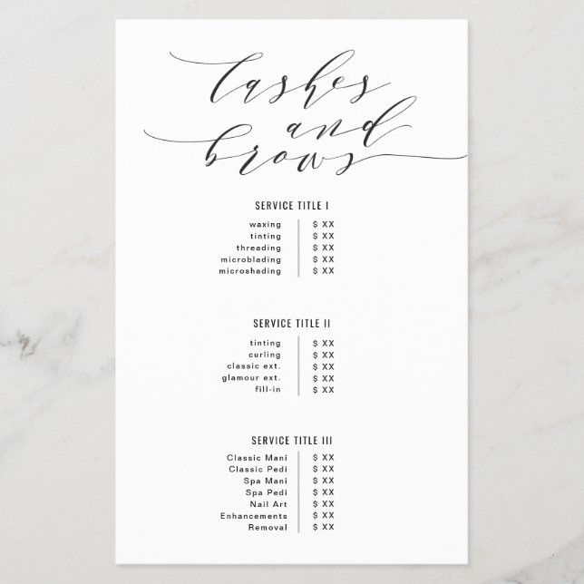 Lashes and Brows Flyer (Framsidan)