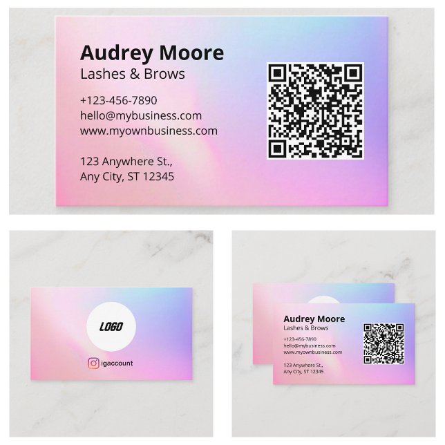 Lashes Brows Professionell Lash Tech Visitkort (Lashes Brows Professional Lash Tech Business Card
)