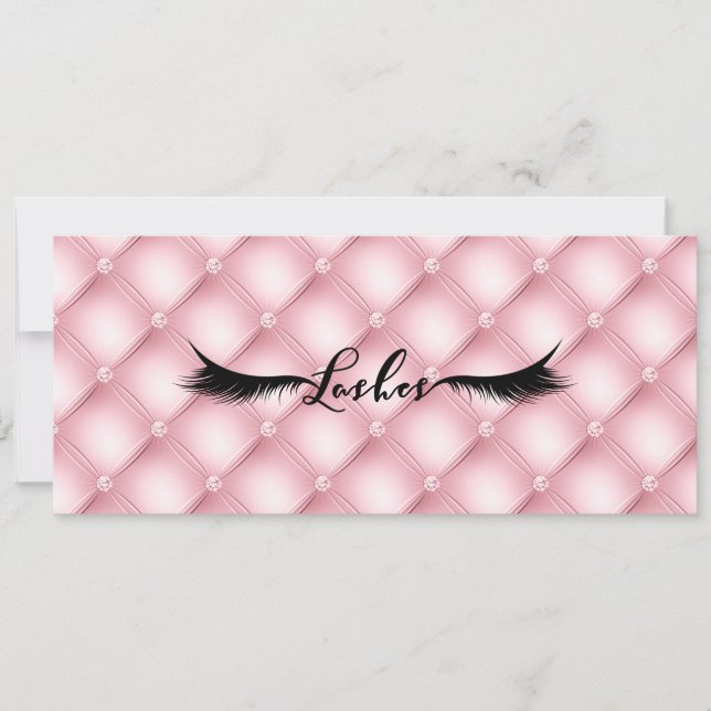 LASHES Rosa Luksusdiamanter Glam-presentkort Inbjudningar (Framsida)