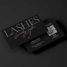 Lashes Studio Svart Rosa Sminkartist Estetik Visitkort