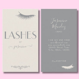 Lashes Tech Beige Minimalistisk Kräm Salong Visitkort
