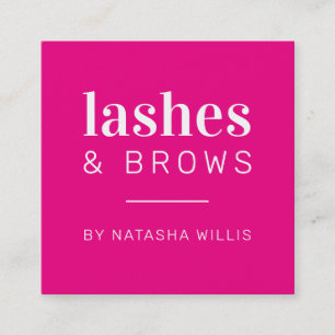 LASHY AND BROWS modern minimalist hollywood rosa Fyrkantigt Visitkort