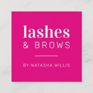 LASHY AND BROWS modern minimalist hollywood rosa Fyrkantigt Visitkort