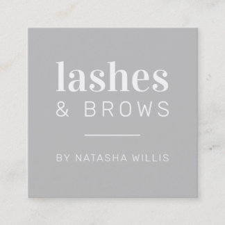 LASHY & BROWS modern minimalist blek grått black Fyrkantigt Visitkort