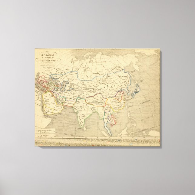 L'Asie, 1220 ap JC Canvastryck (Framsida)