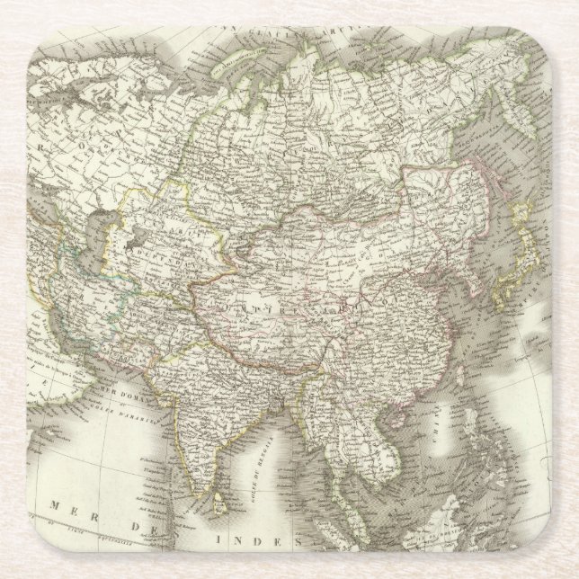 L'Asie - Asien Underlägg Papper Kvadrat (Framsidan)