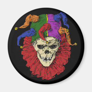 Läskig Goth Mardi Gras för gyckelmakareskalle Magnet