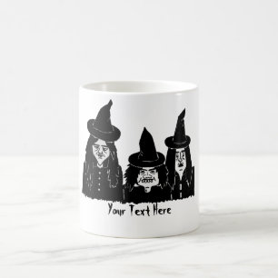 läskig halloween för roliga spöklika svart häx magisk mugg