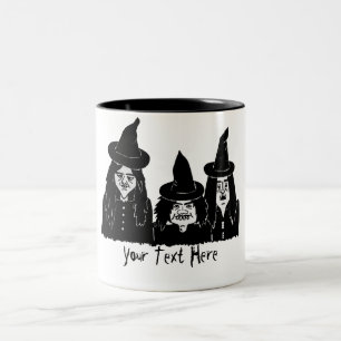 läskig halloween för roliga spöklika svart häx Två-Tonad mugg