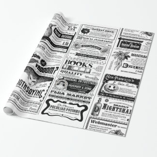 läskig halloween-tidningens antik vit presentpapper