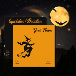 läskig häxa fyrkantigt visitkort