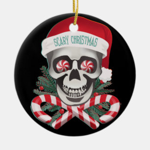 Läskig jul julgransprydnad keramik