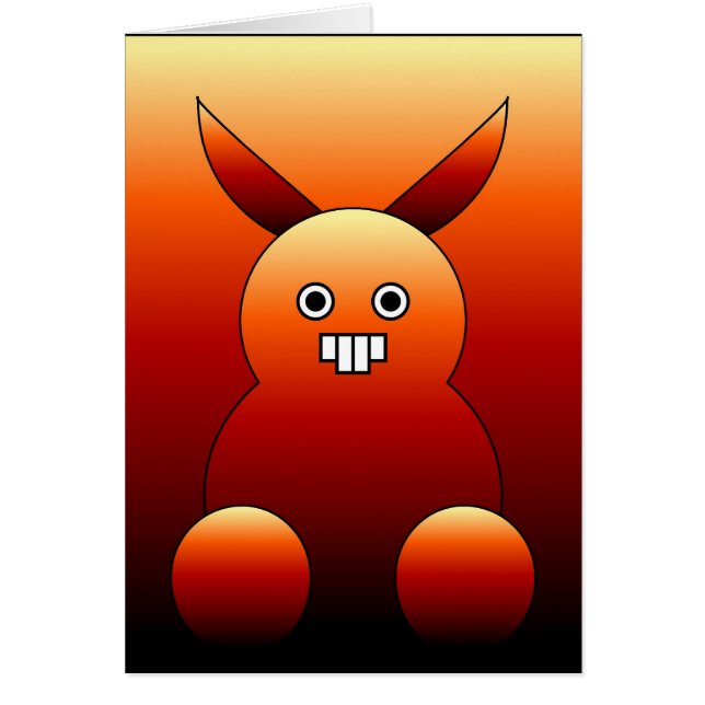 Läskig kaninMonster. Hälsningskort (Framsidan)