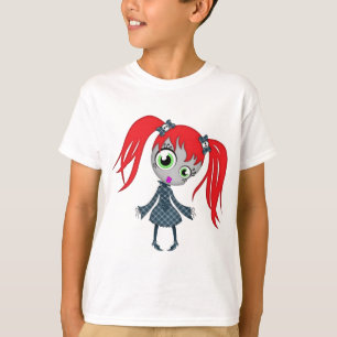 Läskig lite kuslig flicka t-shirt