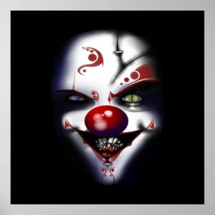 läskig ond clownhalloween festaffisch FRÅN 8,99 Poster