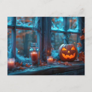 läskig pumpa Halloween välkomstkort Vykort