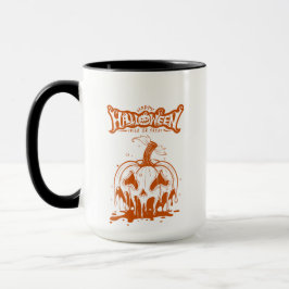 läskig pumpa Halloween vit orange Mugg