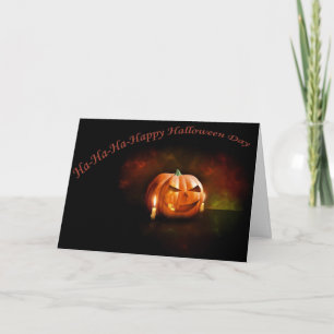 Läskig pumpahappy halloweendag kort