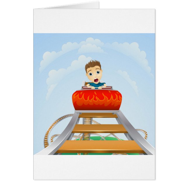 Läskig ritt på rollercoasteren hälsningskort (Framsidan)