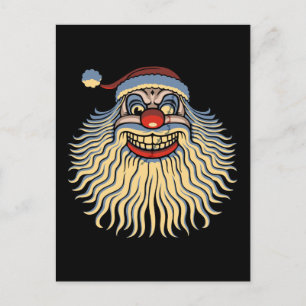 Läskig Santa clown Helg Vykort
