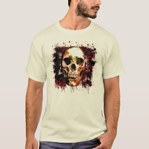 Läskig skalle för mörk blodsplatter tee