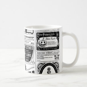 läskig tidning kaffemugg