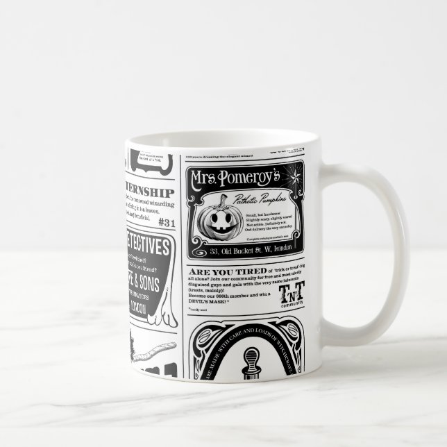 läskig tidning kaffemugg (Höger)