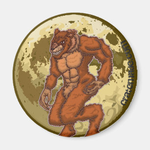 Läskig Werewolfmånemagnet Magnet
