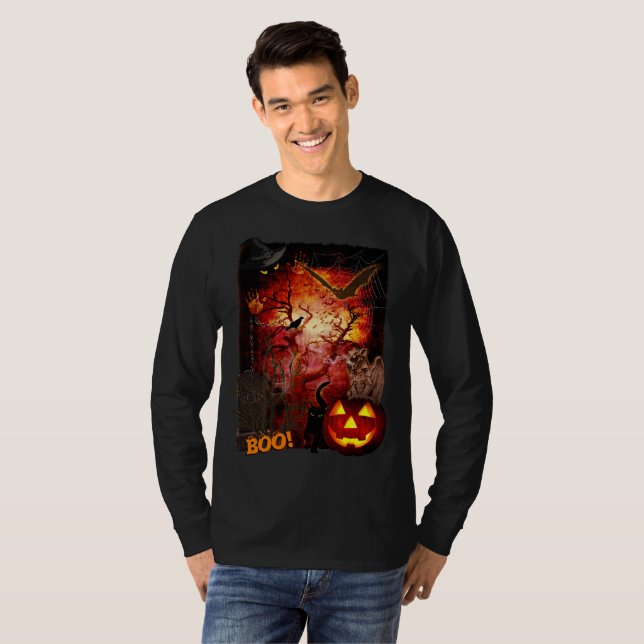 Läskiga Halloween Tee Shirt (Hel framsida)