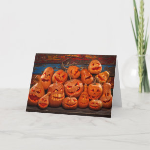 Läskiga jack o lanternHalloween pumpor 2 Kort