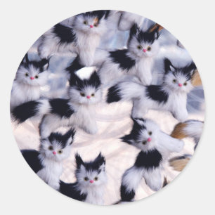 läskiga katter runt klistermärke