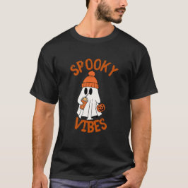 läskiga vibbar Halloween söt spöke T Shirt