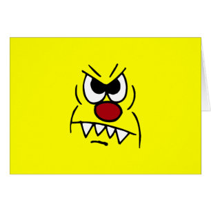 Läskigt ansikte Grumpey OBS Kort