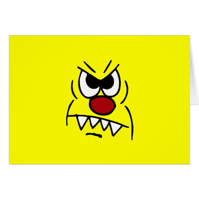 Läskigt ansikte Grumpey OBS Kort (Framsidan Horizontal)