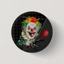 Läskigt ansikte Halloween för kuslig clown och Knapp