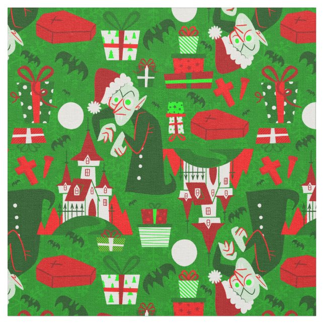 läskigt christmas nosferatu tomvampyrrött tyg (Närbild)