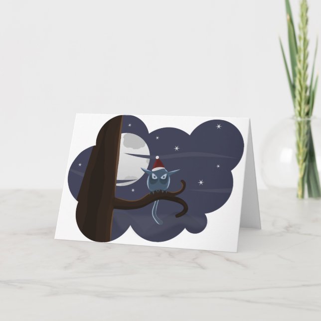 läskigt christmas uggla helgkort (Framsida)