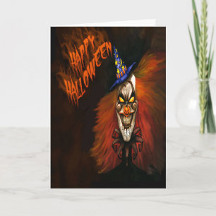 Läskigt clownHalloween kort