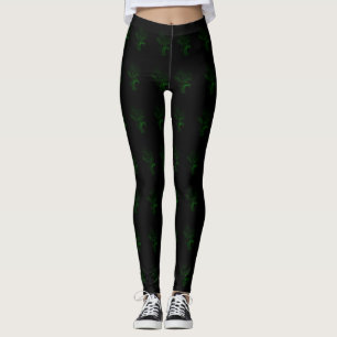 Läskigt glöd i den ockult stilen för mörk Were Leggings