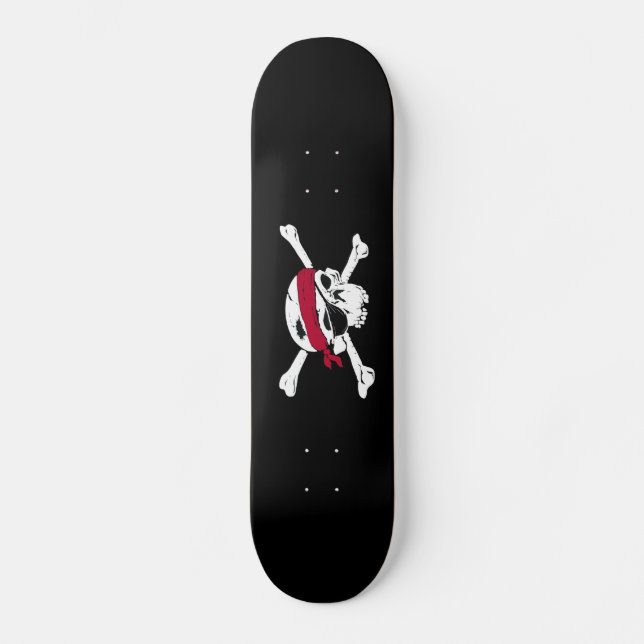 Läskigt Jolly däck för Roger piratSkateboard Mini Skateboard Bräda 18,5 Cm (Framsida)