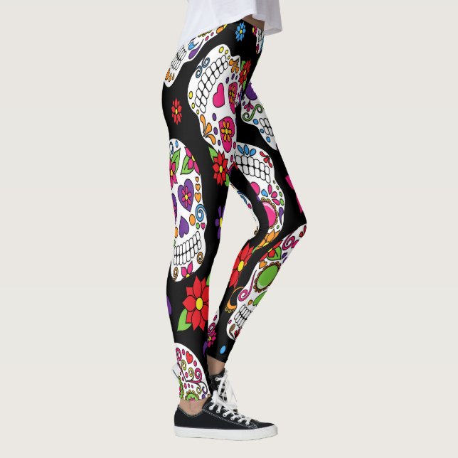 Läskigt och bloodcurdling skrämma för sockerskalle leggings (Höger)