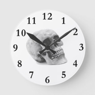 Läskigt skalleHalloween tema Rund Klocka