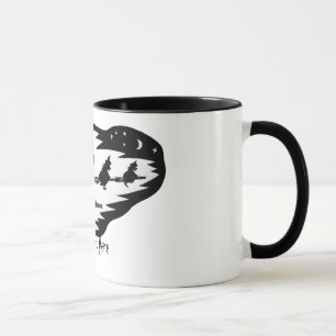 läskskrämmande svarta häxor på broomsticks mugg