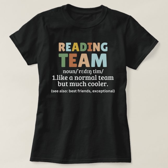 Läslagströja, Boktröja, Läsande lärare T Shirt (Design framsida)