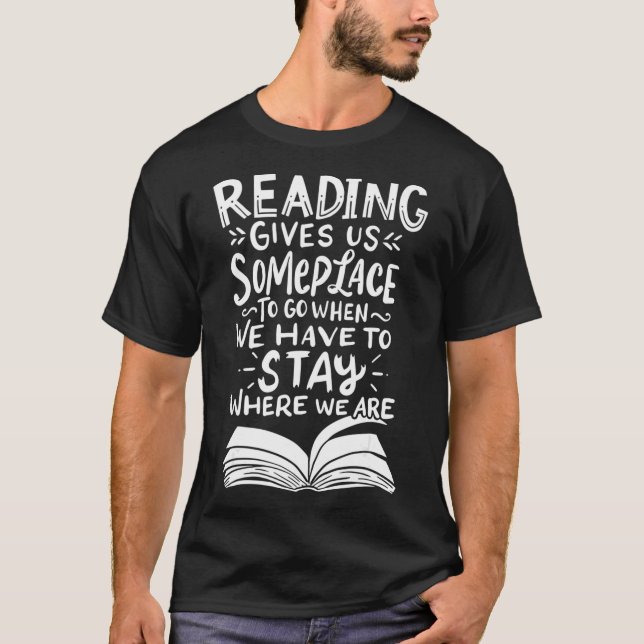 Läsläsare Bok Älskare Literature Bibliotek T Shirt (Framsida)