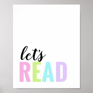 Läslekstuga Pastell Regnbåge Poster