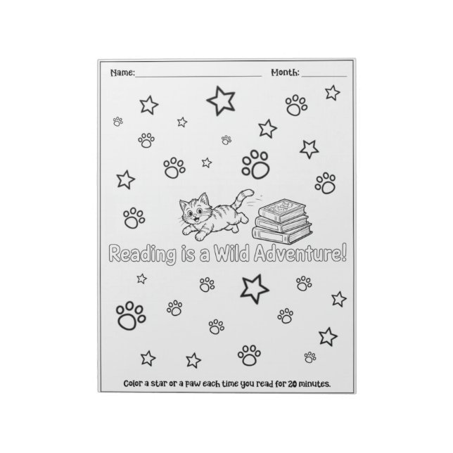 Läslogg för barn, Bokar för hemskololäsning Anteckningsblock (Roterad)